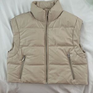 Zara Beige/Cream Puffer Vest